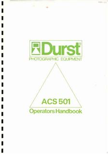 Durst ACS 501 manual. Camera Instructions.